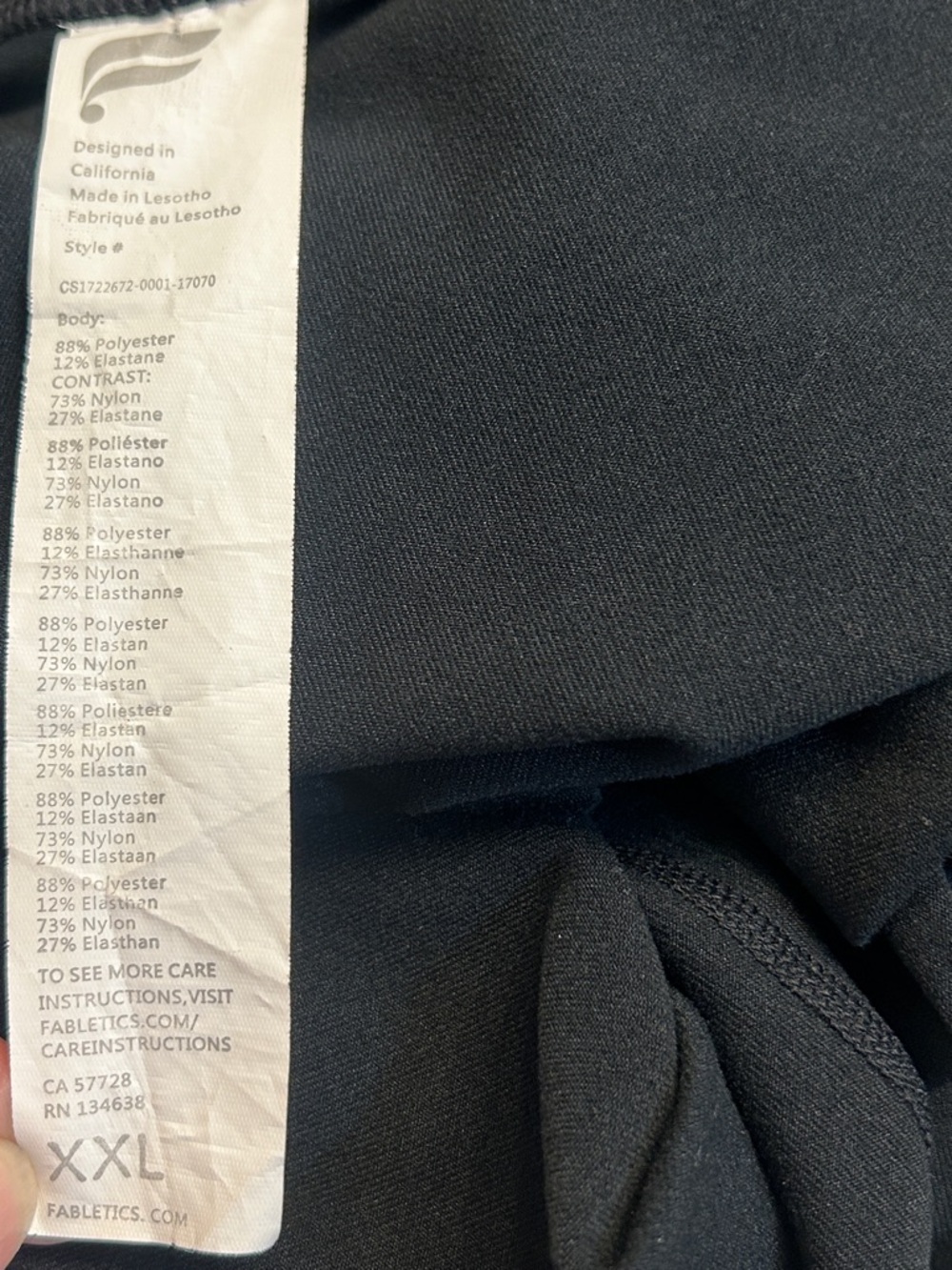 Fabletics Powerhold On-the-Go Leggings Mesh High-Waisted Capris Women’s XXL - Picture 9 of 13
